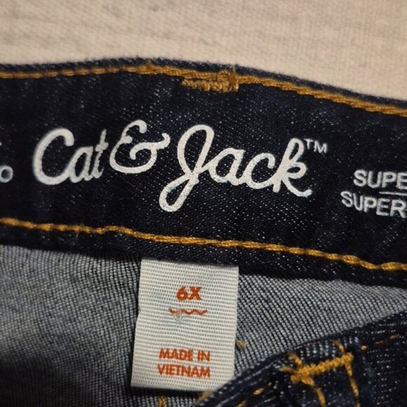 Cat & Jack girls size 6X super skinny super stretch adjustable waist jeans NWT - Picture 4 of 7